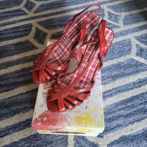 Chinese Laundry candy red strappy heels size 8.5